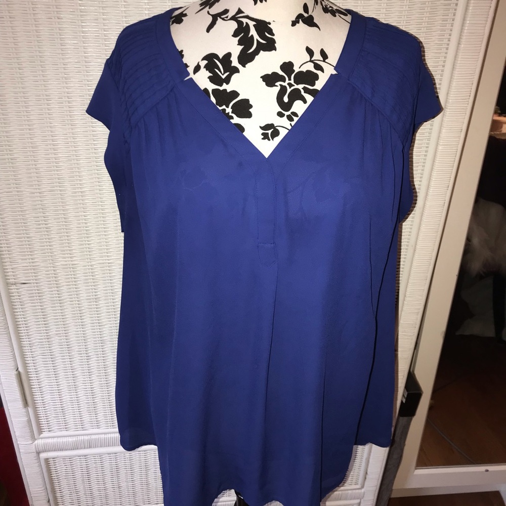 COBALT BLUE DANIEL RAINN BLOUSE SIZE 1X